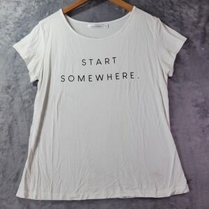 Brave+True Womens Boutique Start Somewhere Graphic Tee Shirt Size M Short Sleeve